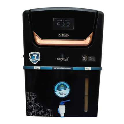 Ai Qua 12 L RO + UV + UF + TDS Control + Alkaline + Copper + UV in Tank (Black)