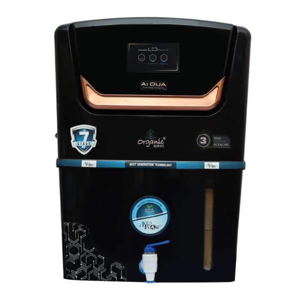 Aqua Flow Enterprises Ai Qua 12 L RO + UV + UF + TDS Control + Alkaline + Copper + UV in Tank Water Purifier  (Black)