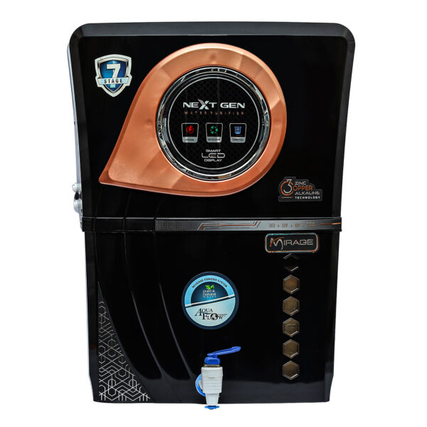 Aqua Flow Enterprises Vista Pro 12 L RO + UV + UF + TDS Control + Alkaline + Copper + UV in Tank Water Purifier (Black)