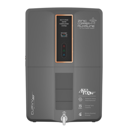 Curvv Grey 15 L RO + UV + UF + TDS Control + Alkaline + Copper + UV in Tank