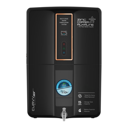 Curvv Black 15 L RO + UV + UF + TDS Control + Alkaline + Copper + UV in Tank