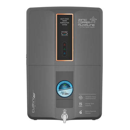 Curvv Grey 15 L RO + UV + UF + TDS Control + Alkaline + Copper + UV in Tank